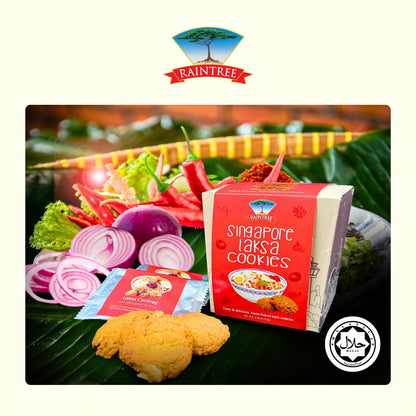 Raintree Singapore Laksa Cookies (72 g) Spicy & Savoury Flavour with 100% Pure Laksa Paste