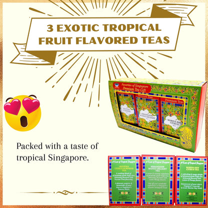 SINGAPORE BATIK TEA premium tea gift (3x40g) 3 fruit tea flavors