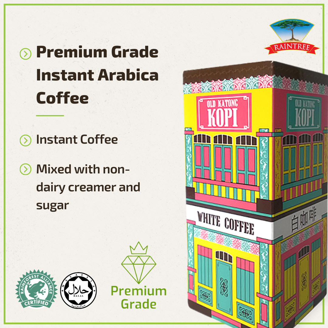 Raintree Katong Kopi (10 Sticks of 3 in 1 Instant Coffee -  20g each) 3-in-1 Arabica Packs